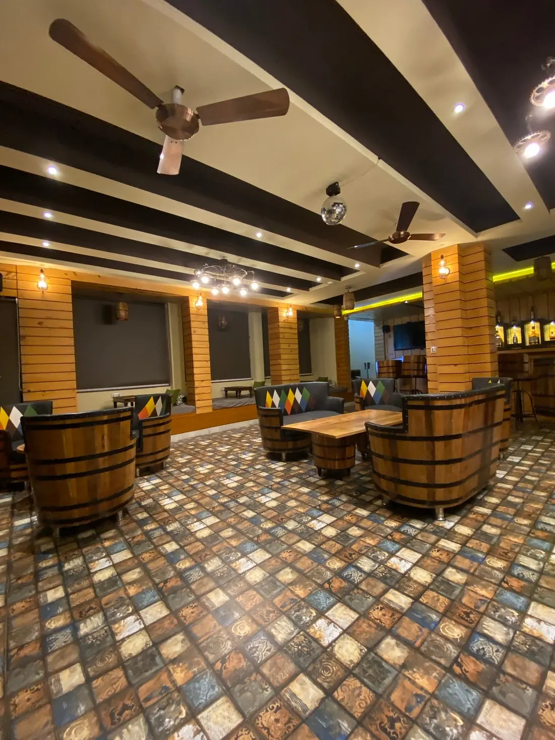 Inside, before the guests arrive — Jaajam Restaurant, Udaipur