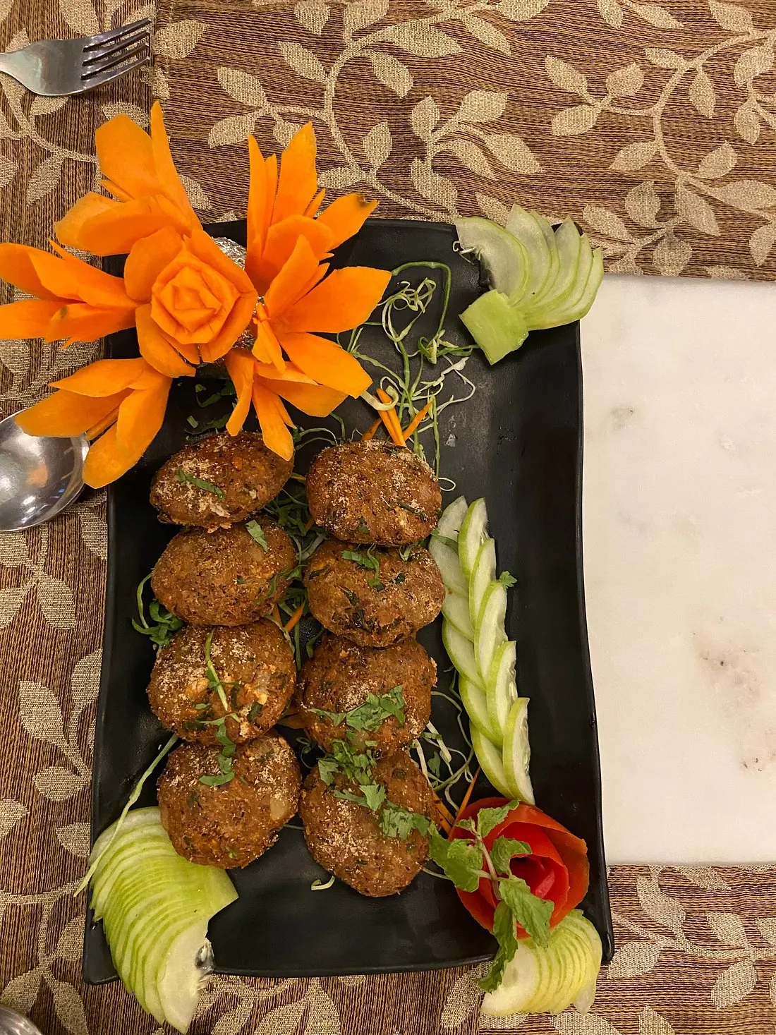 Hara bhara kebabs, plated — Jaajam Restaurant, Udaipur