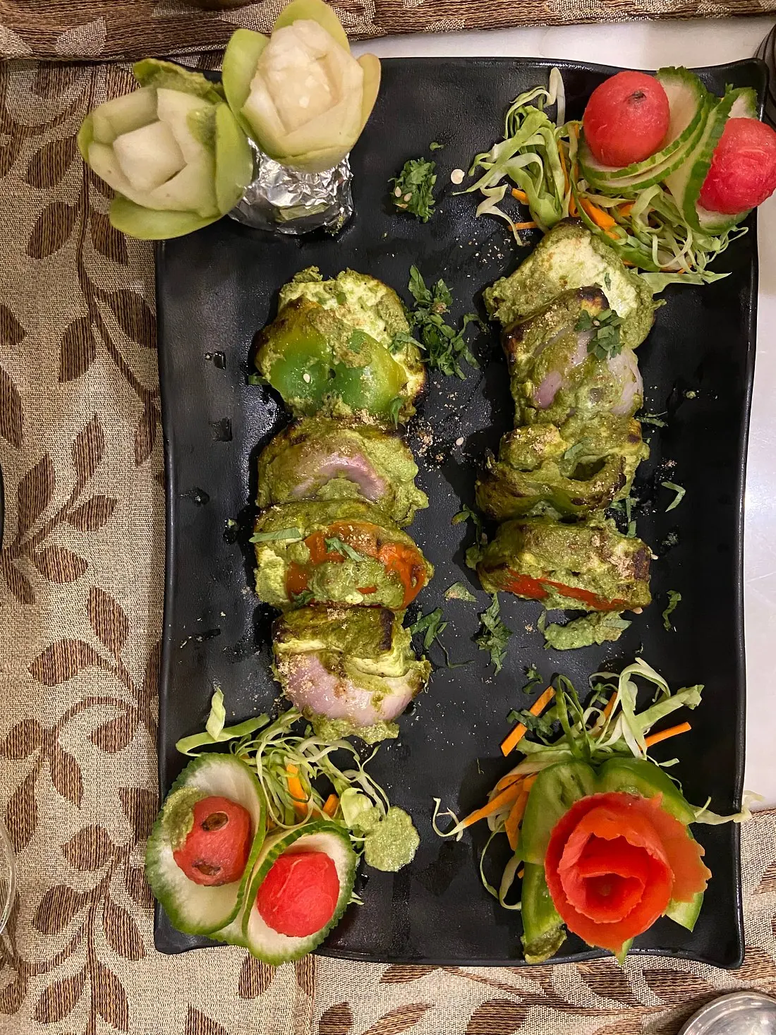 Seekh kebabs off the skewer — Jaajam Restaurant, Udaipur